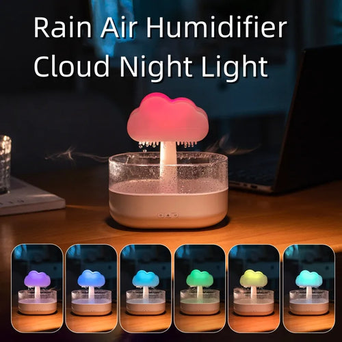 Rain Cloud Humidifier — Aroma Diffuser with Rain Sounds & Night Light